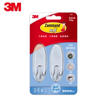 【逛逛市集】3M 無痕 M37091 透明掛鉤-中型掛勾