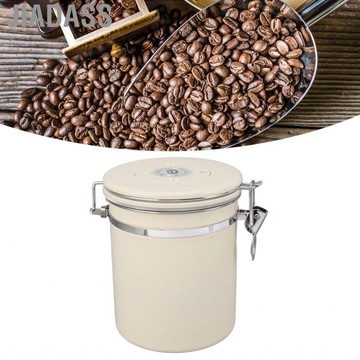 Jiadass DAUZ 密封食品儲存容器耐用咖啡罐易於接近密封不銹鋼麵粉（銀色）
