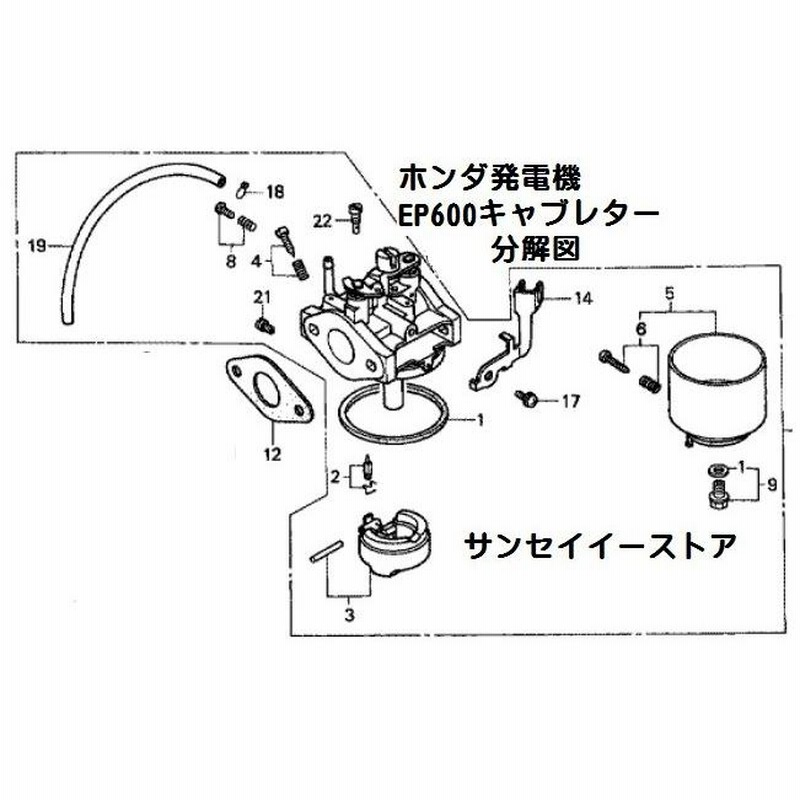 ホンダ 発電機 EP600,EP600H,EG550用 キャブレターAssy.(メーカー在庫限り)※EG550のみフレーム号機要確認 |  LINEショッピング