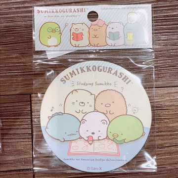 真愛日本 角落生物 角落小夥伴 貓咪恐龍白熊 杯墊 圓杯墊 杯蓋 茶墊 隔熱 生活用品 飲料杯墊 20021800029 紙杯墊-SG閱讀藍