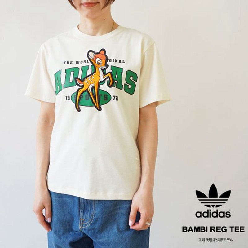 アディダス Adidas Disney ディズニー バンビ コラボ Tシャツ 半袖 レディース 刺繍 クルーネック Bambi Reg Tee Bt098 Hd2753 ネコポス対象商品 通販 Lineポイント最大0 5 Get Lineショッピング