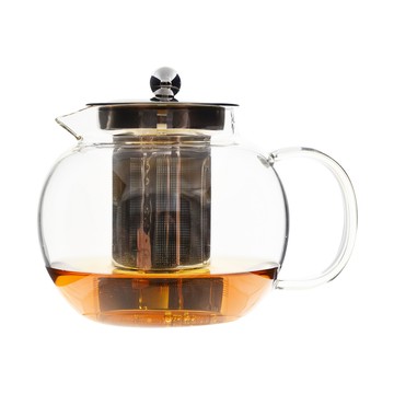 沏茶可直火玻璃濾泡茶壺-950ml-圓形-1入