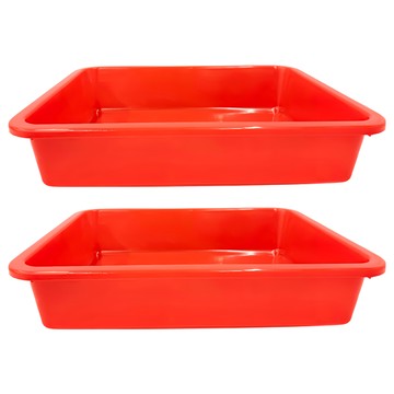 震嶸塑膠 置物籃 收納籃 密林  35 x 26.5 x 7.5cm  紅色  2組