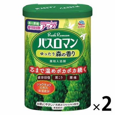 アース製薬入浴剤 バスロマン ゆったり森の香り 600g 2個 (透明タイプ) アース製薬
