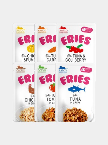 【拉拉寵物小舖】Eries 伊瑞思 貓主食餐包 80g*12包 法麗 好肚肚益生元系列