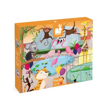 Janod 幼兒觸覺拼圖 動物園 Set 20片 適合年齡: 3歲以上  1盒