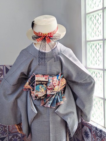 洋粋youiki。和洋風格。和服半幅帶　細帶。美式復古海報