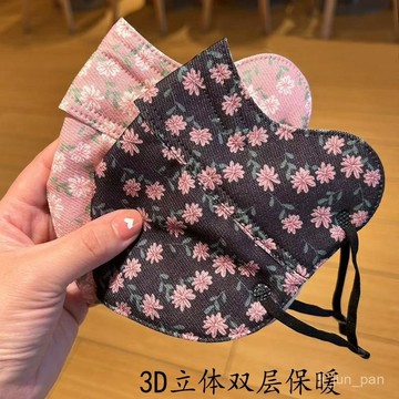 臺灣🚍8H出🉑【3522人好評】口罩女秋冬純棉布可水洗印花防寒防風加厚保暖透氣戶外騎行麵罩