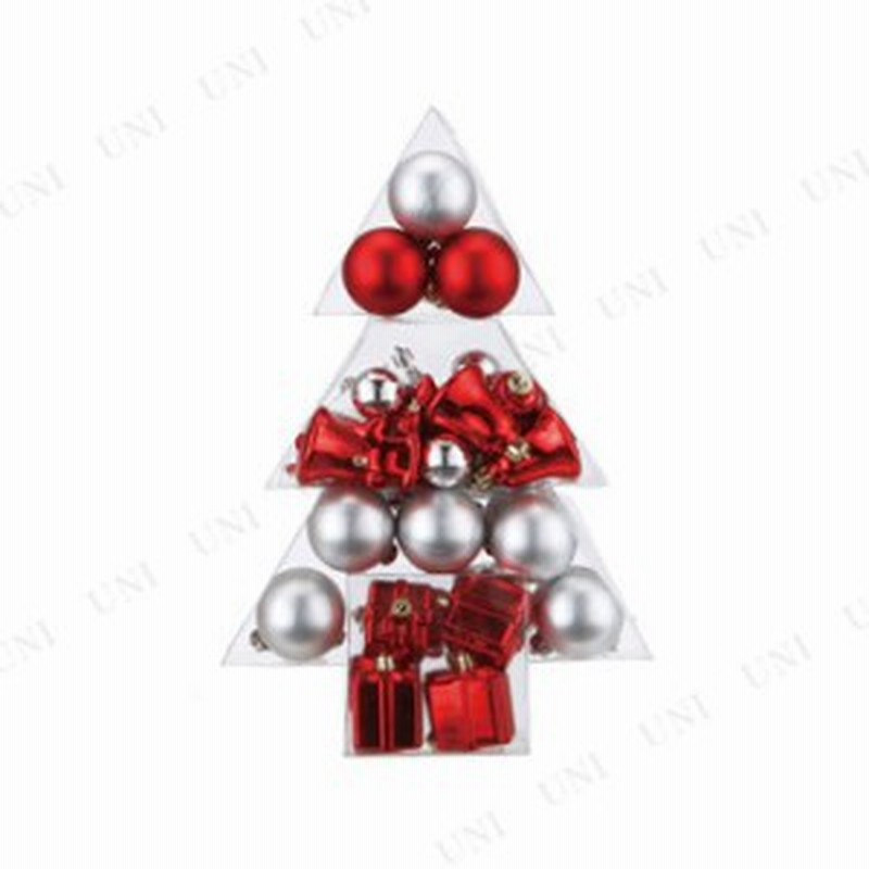 クリスマス ツリー オーナメント 90cmツリー用 オーナメントセット ツリー型box入 赤 銀 クリスマスツリー オーナメント ボール クリ 通販 Lineポイント最大1 0 Get Lineショッピング