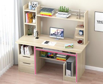 電腦桌 臺式簡約現代桌子書架一體家用學生寫字桌臥室租房簡易書桌