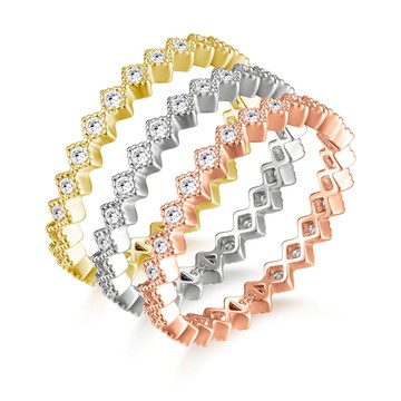 925純銀戒指．單環鑽．尾戒