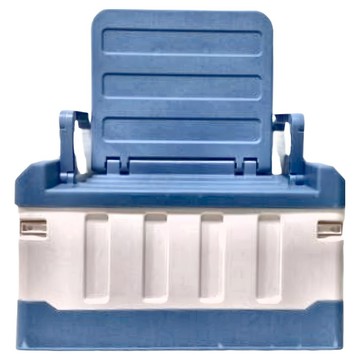 戶外摺疊椅附收納箱 尺寸58x34x15cm  藍白色  1個