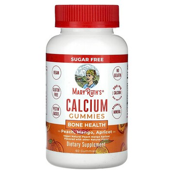 MaryRuth's, 鈣軟糖，桃子、芒果、杏子味，200 毫克，60 粒（每粒軟糖 100 毫克）
