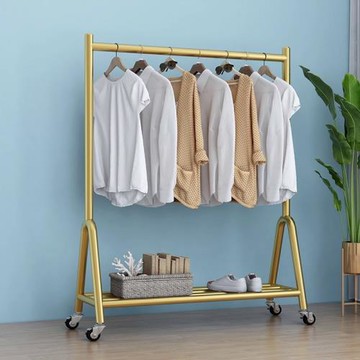 可移動陽臺晾衣架落地臥室掛衣架衣服收納置物架家用晾衣桿曬衣架