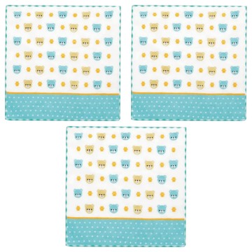 NEWSTAR 貝柔 抑菌紗布小方巾 小熊 100%純棉 輕薄速乾  26 x 26cm  隨機  3條