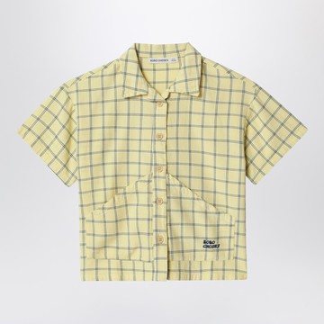 Yellow shirt with check pattern