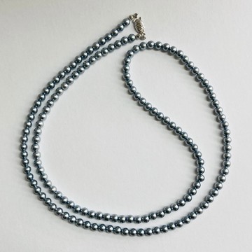 貝殼寶寶珍珠歌劇院風項鍊 / 5mm 約80cm / 灰藍色 / R / made in japan