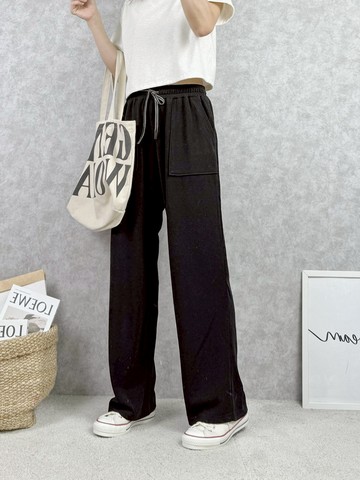 輕鬆卻立即有型的的舒適棉寬褲