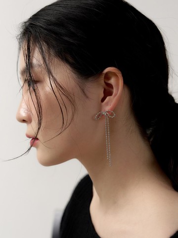 Brass Long Ribbon Earring