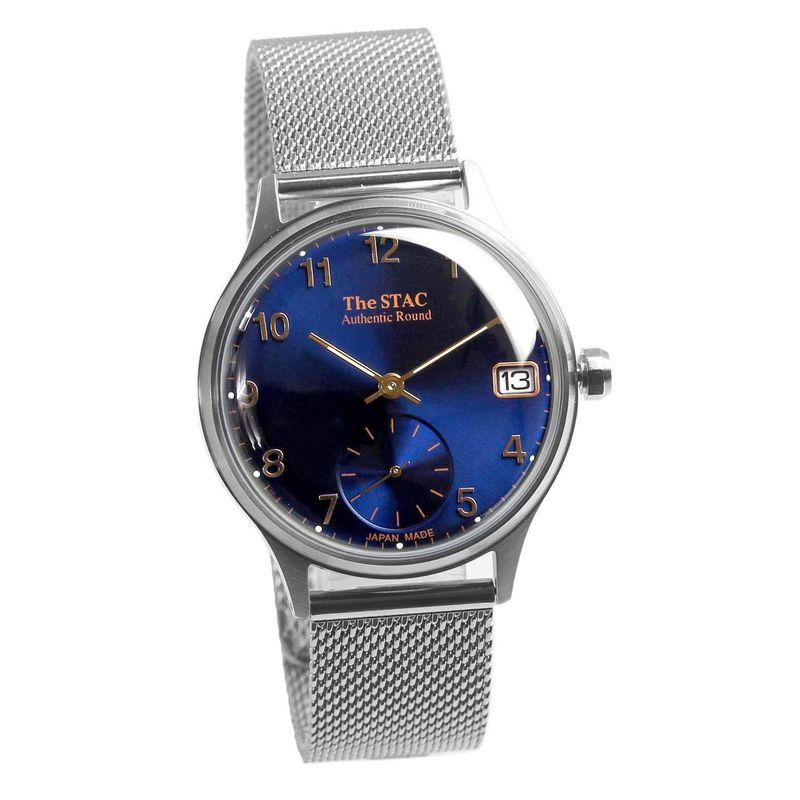 ザ・スタック 日本製 国産 腕時計 ウォッチ 36mm ブルー メッシュベルト アンティーク レトロ メンズ レディース ユニセックス ブル 通販  LINEポイント最大0.5%GET LINEショッピング