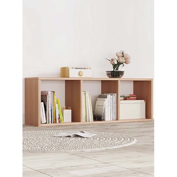 【樂樂】好好Q書架 木質兒童儲物單元格書櫃 一行三列-原木色無背板款(實木落地書架 自由組合 多格收納)一行三列-原木色無背板款