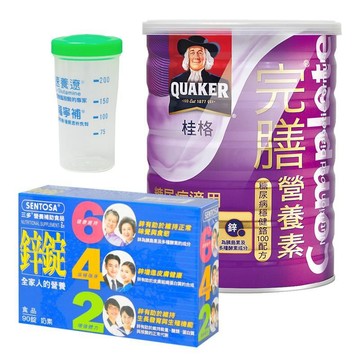 Quaker (贈隨身杯)完膳營養素 營養素穩健粉狀900g+三多鋅錠膜衣錠90錠