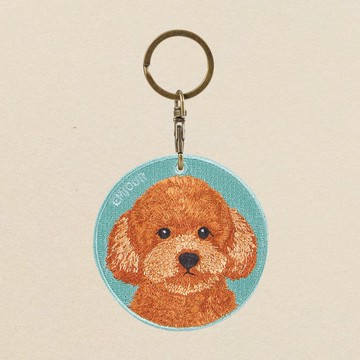 EMJOUR 雙面刺繡吊飾 - 玩具貴賓 | 仿真刺繡