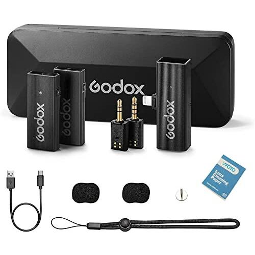 Godox MoveLink mini LT ワイヤレスマイク ピンマイク 送信機2台 受信機1台 360°無指向性オーディオ録音