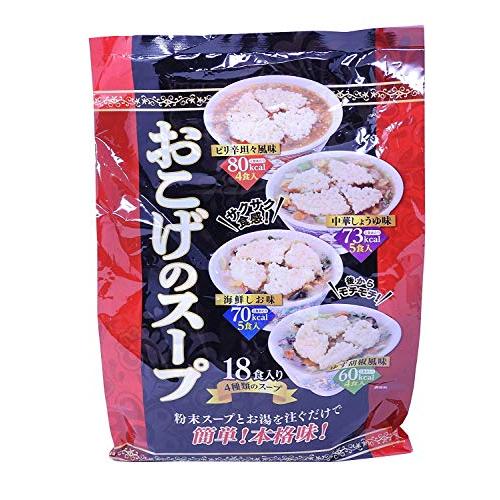 カネス おこげのスープ 即席 18食入(ピリ辛坦々風味4食・中華しょうゆ味5食・海鮮しお味5食・ゆず胡椒風味4食)