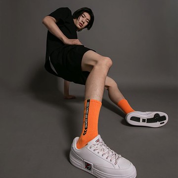 【FOOTER】H.G.L螢光運動氣墊襪(男-K215L/XL)