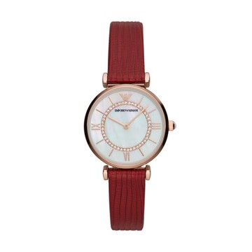 送禮首選★EMPORIO ARMANI 經典優雅皮帶腕錶32mm(AR11322)  附提袋【全館滿額折價★APP下單跨店最高22%點數回饋】