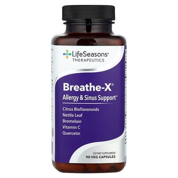 LifeSeasons, Breathe-X®，敏感和鼻竇幫助，90 粒素食膠囊