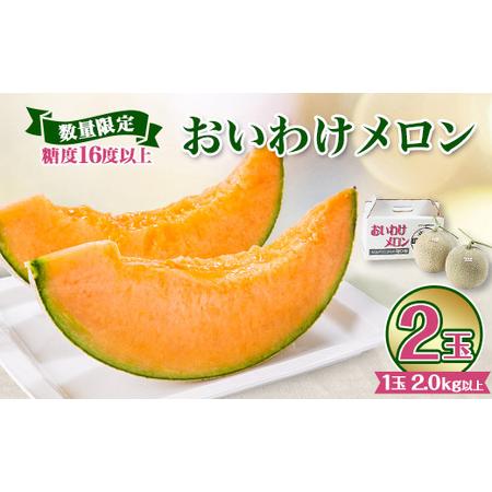 ふるさと納税 おいわけメロンパック 糖度16度以上 2.0kg以上×2玉(数量限定) 北海道安平町