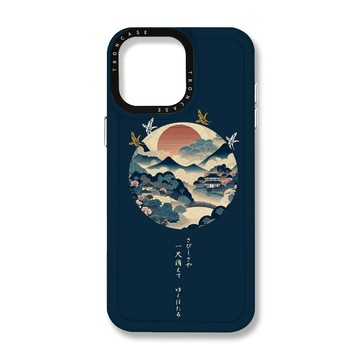 iPhone 16 Pro Max 殼 TRON iPhone 16 Pro Max 圓形復古山水畫系列 MAGSAFE 磁吸 太空殼 透白款 手機殼