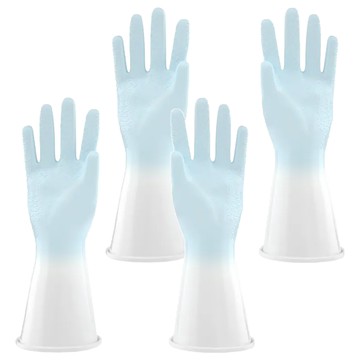 防水乳膠手套 PVC材質  透藍色  S  2組