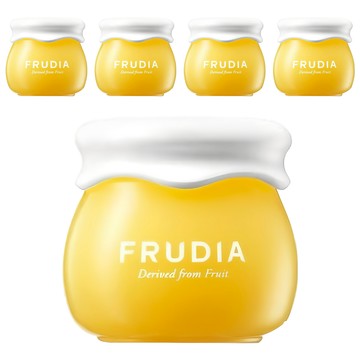 FRUDIA 靈光乍現 柑橘明亮煥白雪酪霜 含61%濟州柑橘冷壓萃取鮮果水 修護粗糙與暗沉、修正臉部瑕疵  10g  5罐