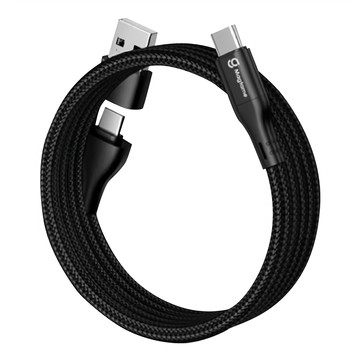 Magtame O-Magcable 2in1 USB-C-L + A 磁性快收納傳輸線 圓線款  1m  黑色  1個