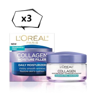 美國LOREAL 歐萊雅膠原蛋白面霜(48g/1.7oz)*3