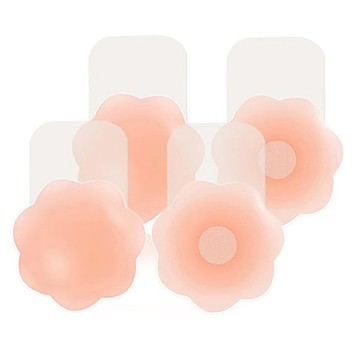 AHOYE 花型隱形胸貼 適合AB罩杯 輕薄透氣 親膚材質 重複使用 隱形無痕  4個