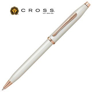 CROSS 高仕  新世紀珍珠白亮漆玫瑰金色原子筆*AT0082WG-113