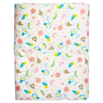 PUKU 藍色企鵝 輕柔印花夏被 幼兒 柔軟舒適 材質 菱形裁製  派對粉  75 x 100cm  1件