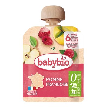 【綠動會】Babybio 生機蘋果覆盆莓纖果泥90g