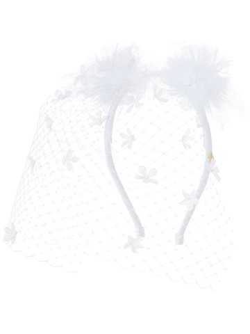 Maison Michel - Yosh Flower pom-pom headband - women - Polyamide - One Size - White
