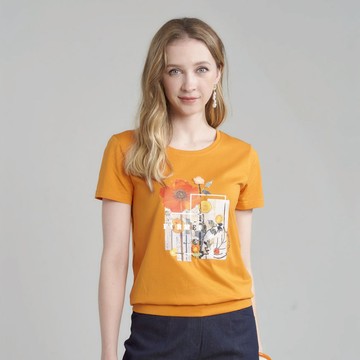 CLL巧玲瓏 幾何拼貼花卉上衣 7243521