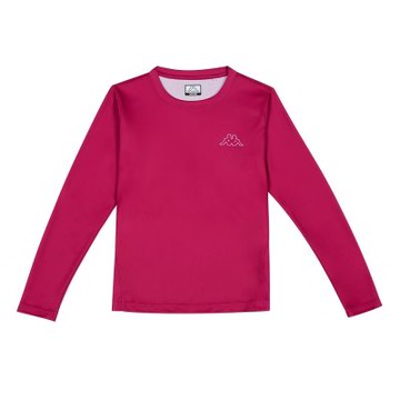 【KAPPA】 義大利時尚吸濕排汗女性長袖圓領衫 桃紅 372E1ZWXLF