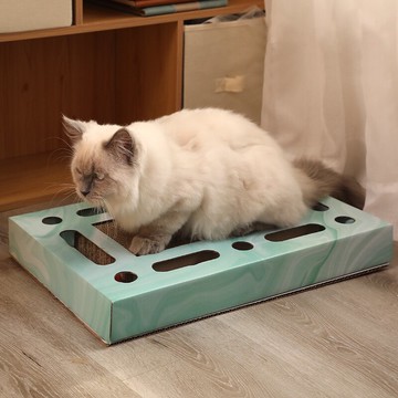 貓玩具掏球型瓦楞紙貓抓板磨爪器逗貓棒轉盤球寵物貓咪幼貓用品