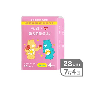 愛康透芯涼感棉7片4入夜用28cm-聯名款