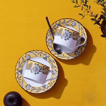 NORITAKE 切爾西莊園-黃色咖啡對杯