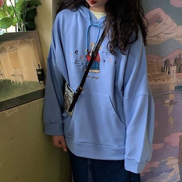 美式古著chic衛衣女春秋寬松韓版潮ins慵懶風學生薄款百搭上衣服