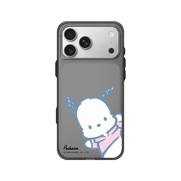 iPhone 17 Pro Max Clear (相機按鈕) 酷墨灰 - 三麗鷗-帕恰狗 Pochacco - 開心跳耀